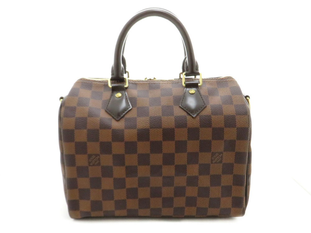 LOUIS VUITTON Speedy Bandouliere Shoulder Bag Damier Ebene Brown